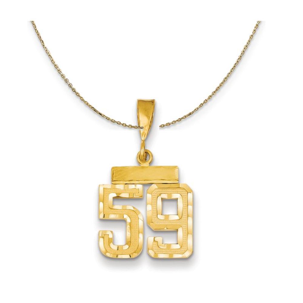 14k Yellow Gold, Varsity, Sm D/C Necklace Number 59 - 16 Inch